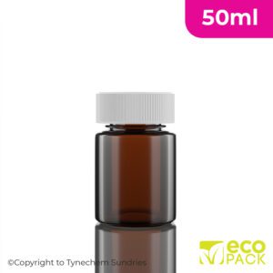 EcoPack® PET Pre-Capped 50ml Tablet Bottle