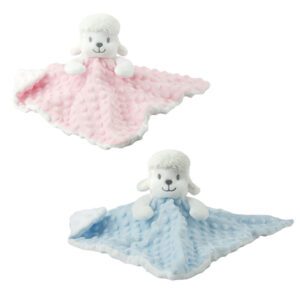 PLUSH PINK / BLUE LAMB COMFORTER