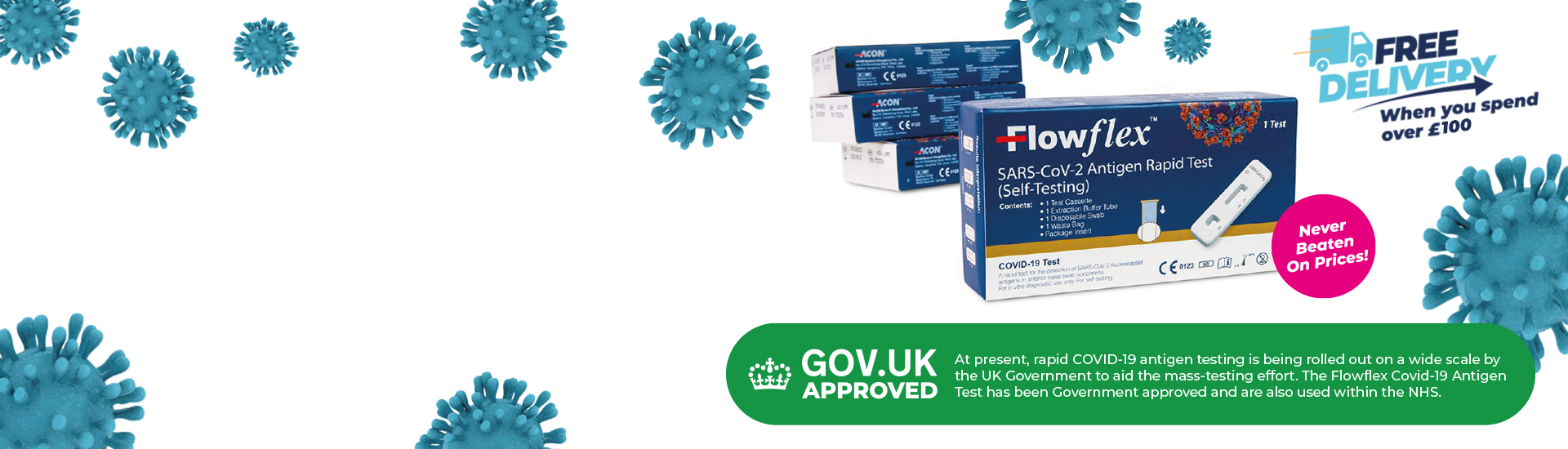 Tynechem, Pharmaceutical Packaging Suppliers - Flowflex COVID-19 Tests Banner