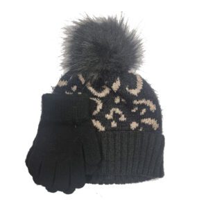 Leopard Hat & Glove Set
