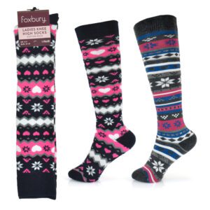 Ladies fairisle Knee High Socks