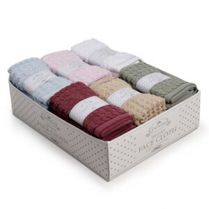 FACE CLOTHS - CHECKED/JACQUARD (Display Box)