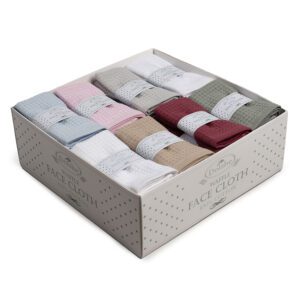 FACE CLOTHS - WAFFLE/TERRY (Display Box)