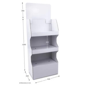 3 Shelf WIDE HEAVY CARD DISPLAY - WHITE