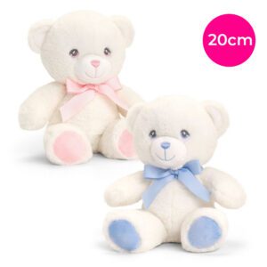 BABY CREAM BEAR WITH RIBBON 20cm