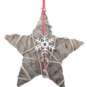 Vintage Script - Hanging Wicker Star