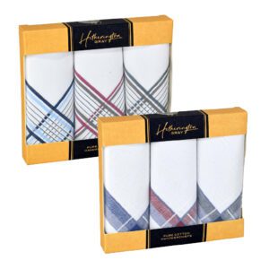 3 Pack Satin Bordered Men's Hankies